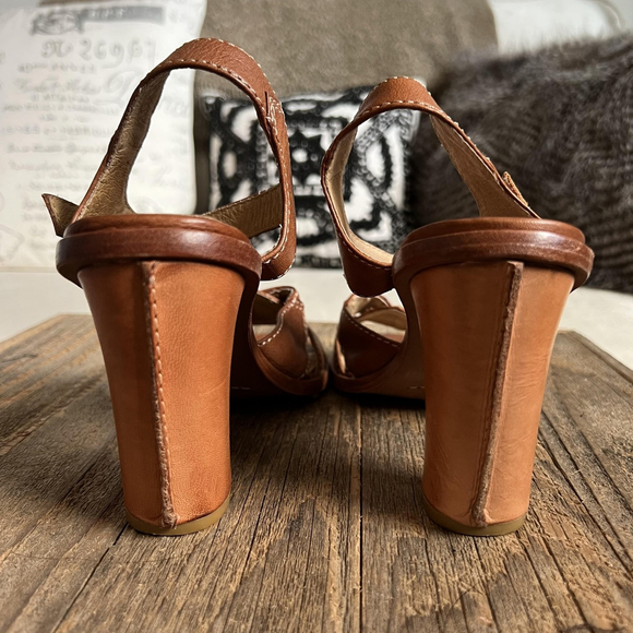 Frye Sofia Stitch Sandal Shoes Womens Size 8M Brown Leather Block Heel - Picture 10 of 14